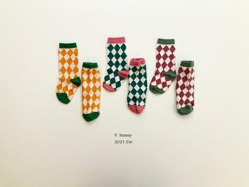 V BUNNY - Korean Children Fashion - #Kfashion4kids - Rhombus Socks [set of 3] - 4