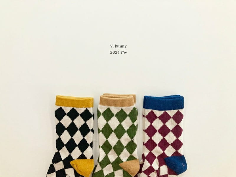 V BUNNY - Korean Children Fashion - #Kfashion4kids - Rhombus Socks [set of 3] - 5