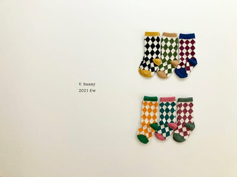 V BUNNY - Korean Children Fashion - #Kfashion4kids - Rhombus Socks [set of 3] - 9
