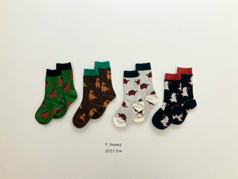 V BUNNY - Korean Children Fashion - #Kfashion4kids - Dino Socks [set of 4] - 6