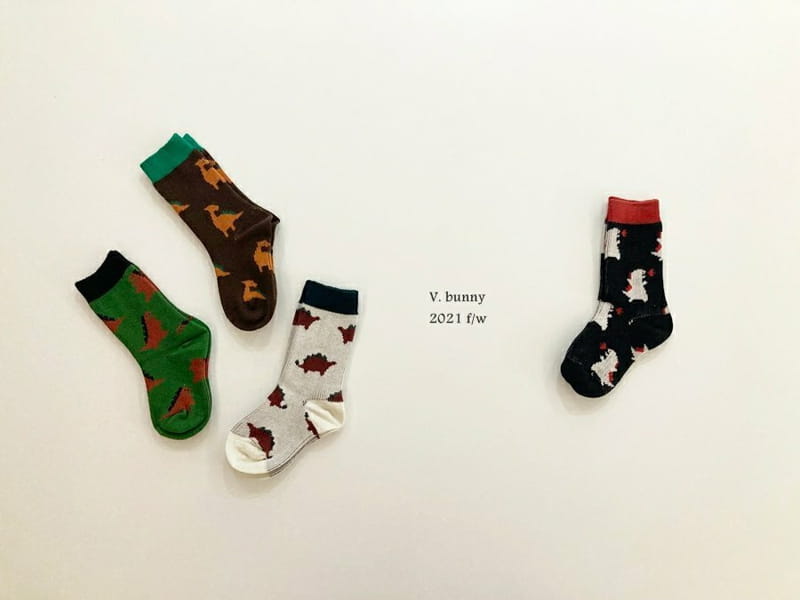 V BUNNY - Korean Children Fashion - #Kfashion4kids - Dino Socks [set of 4] - 7