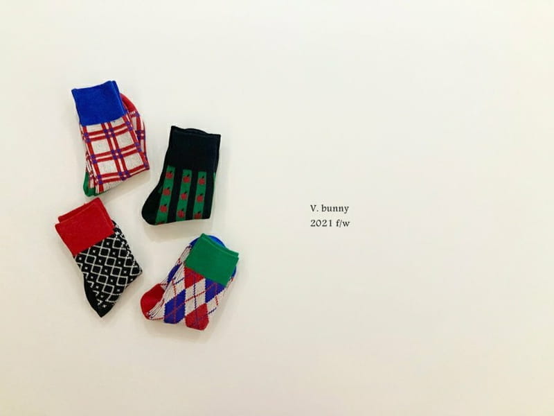 V BUNNY - Korean Children Fashion - #Kfashion4kids - Chess Socks [set of 4]