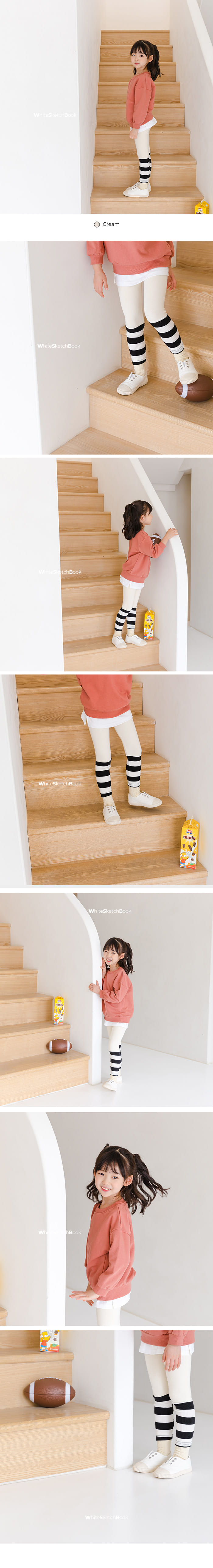 WHITESKETCHBOOK - Korean Children Fashion - #Kfashion4kids - Stripes Color Leggings - 7