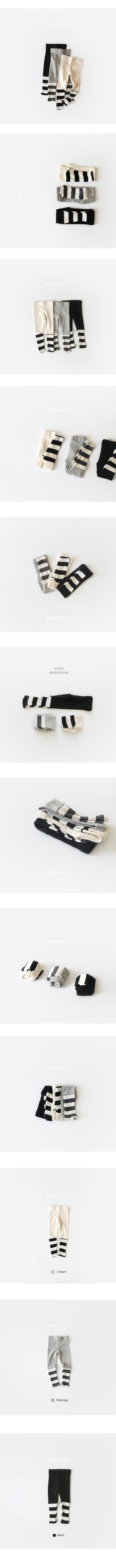 WHITESKETCHBOOK - Korean Children Fashion - #Kfashion4kids - Stripes Color Leggings - 8