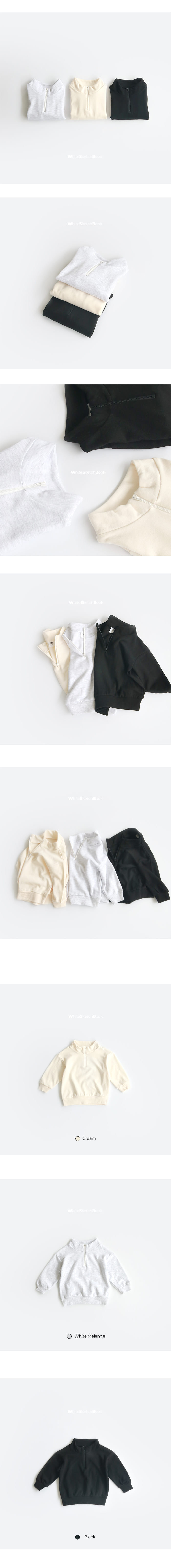 WHITESKETCHBOOK - Korean Children Fashion - #Kfashion4kids - Half Zip-up Sweatshirt - 10
