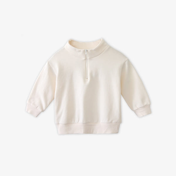 WHITESKETCHBOOK - Korean Children Fashion - #Kfashion4kids - Half Zip-up Sweatshirt - 4