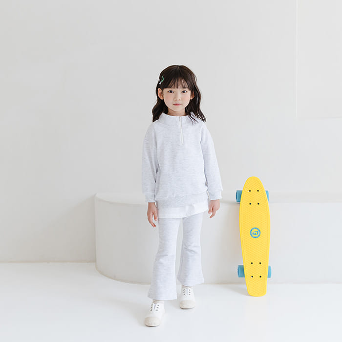 WHITESKETCHBOOK - Korean Children Fashion - #Kfashion4kids - Half Zip-up Sweatshirt - 6