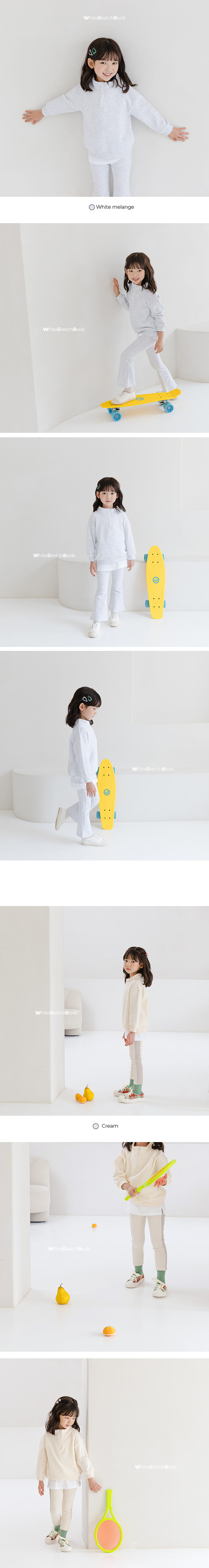 WHITESKETCHBOOK - Korean Children Fashion - #Kfashion4kids - Half Zip-up Sweatshirt - 8