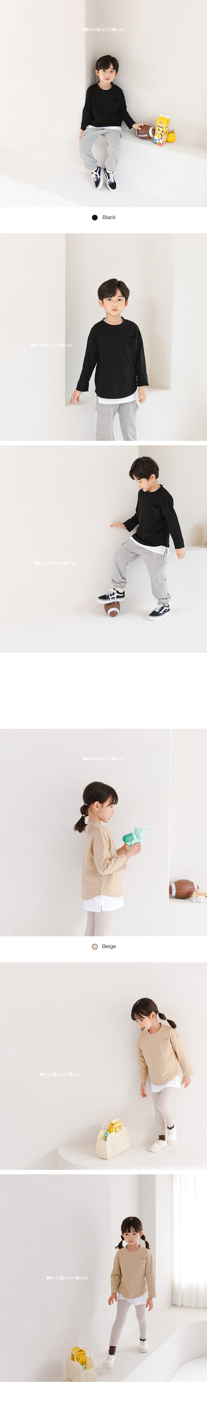 WHITESKETCHBOOK - Korean Children Fashion - #Kfashion4kids - Single Pocket Tee - 10