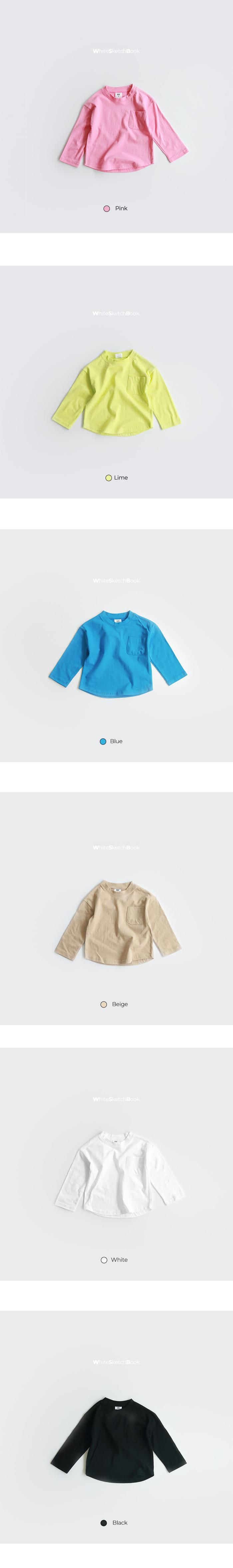 WHITESKETCHBOOK - Korean Children Fashion - #Kfashion4kids - Single Pocket Tee - 12