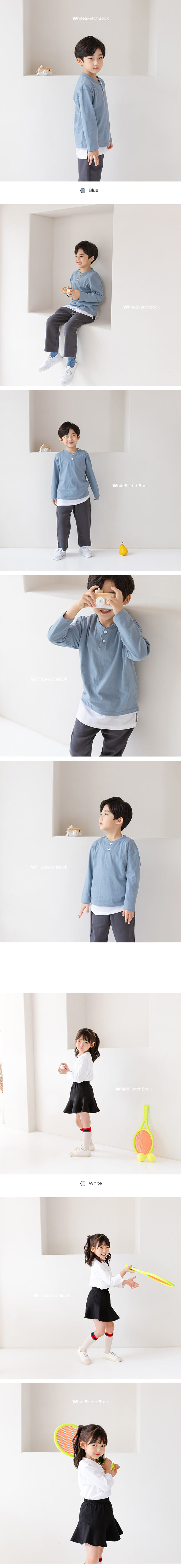 WHITESKETCHBOOK - Korean Children Fashion - #Kfashion4kids - Herny Neck Tee - 8