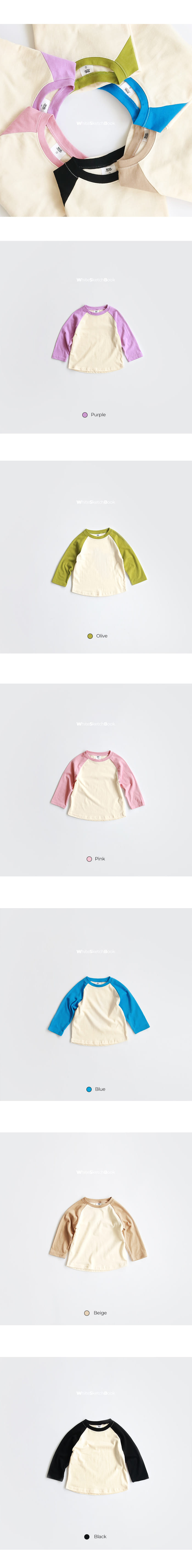 WHITESKETCHBOOK - Korean Children Fashion - #Kfashion4kids - Raglan Color Tee - 12