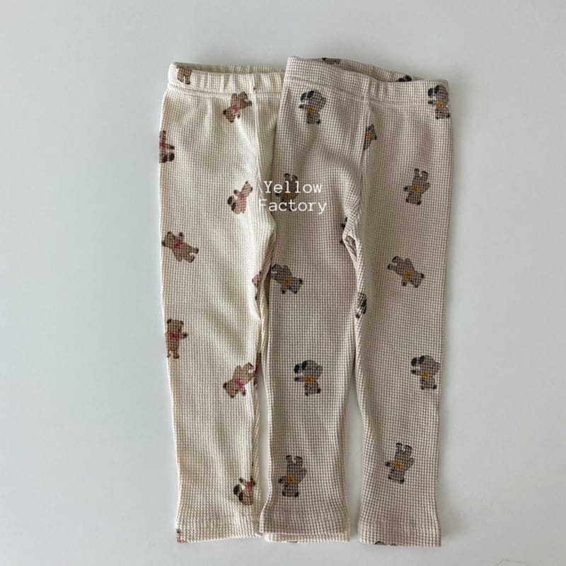 YELLOW FACTORY - Korean Children Fashion - #Kfashion4kids - Waffle Bear Leggings
