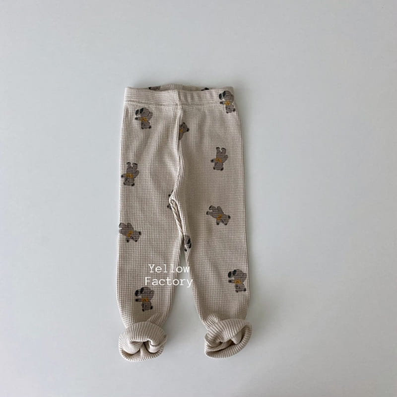 YELLOW FACTORY - Korean Children Fashion - #Kfashion4kids - Waffle Bear Leggings - 4