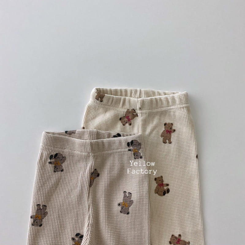 YELLOW FACTORY - Korean Children Fashion - #Kfashion4kids - Waffle Bear Leggings - 5