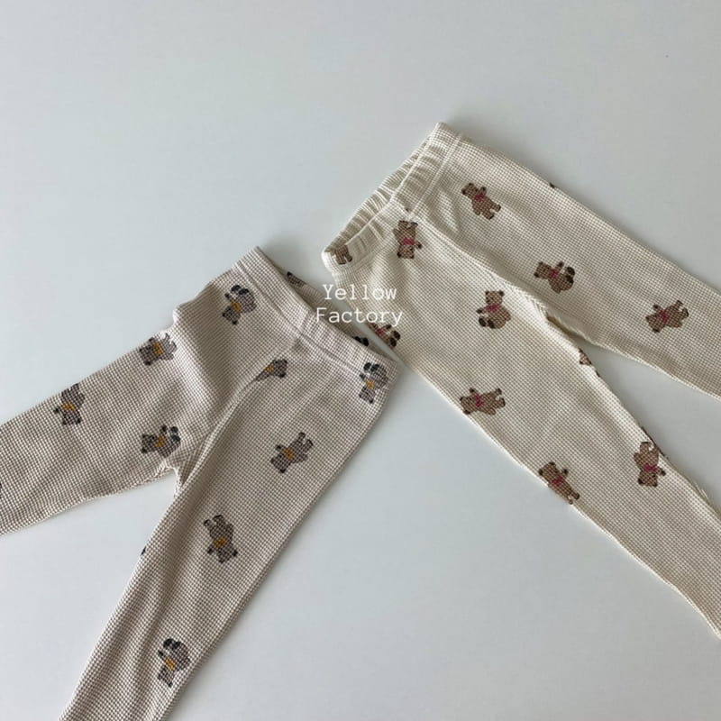 YELLOW FACTORY - Korean Children Fashion - #Kfashion4kids - Waffle Bear Leggings - 6