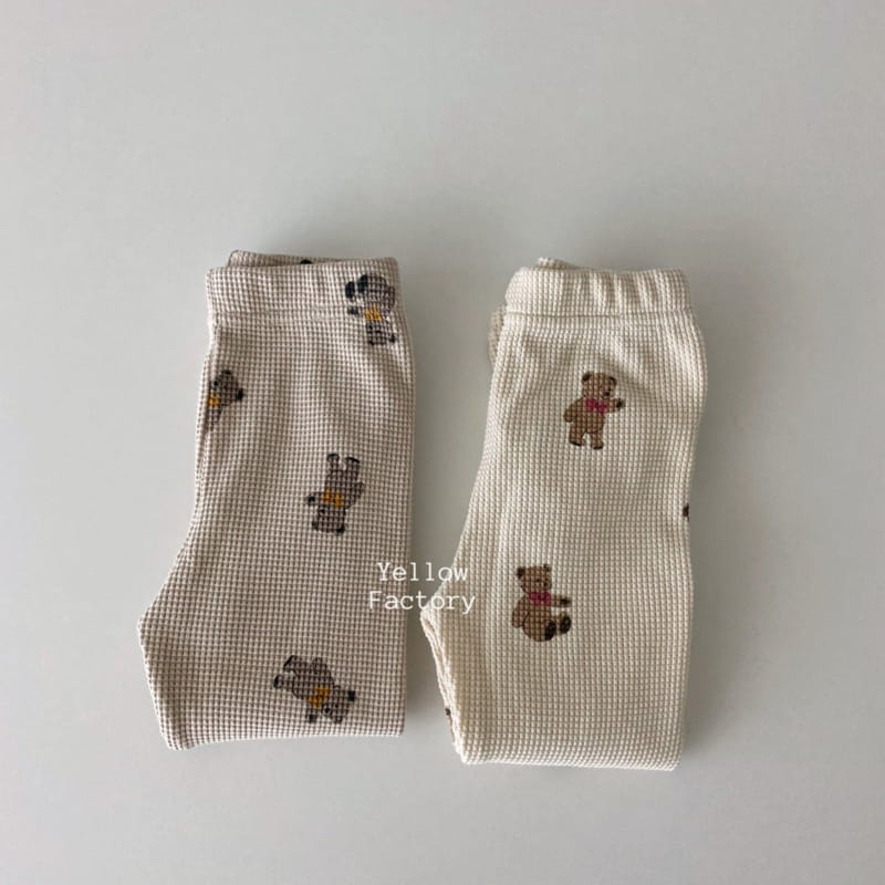 YELLOW FACTORY - Korean Children Fashion - #Kfashion4kids - Waffle Bear Leggings - 7