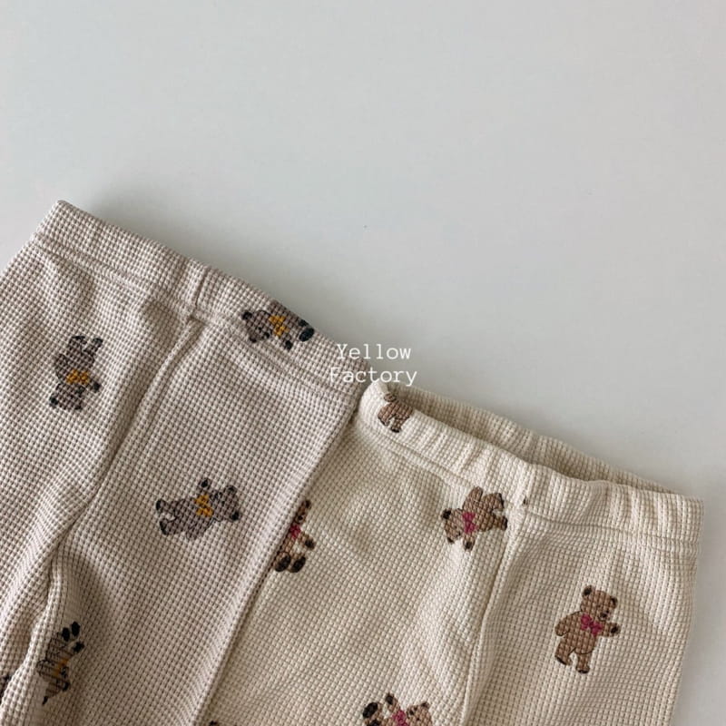 YELLOW FACTORY - Korean Children Fashion - #Kfashion4kids - Waffle Bear Leggings - 8
