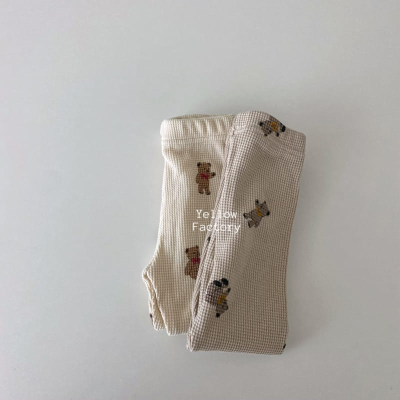 YELLOW FACTORY - Korean Children Fashion - #Kfashion4kids - Waffle Bear Leggings - 9