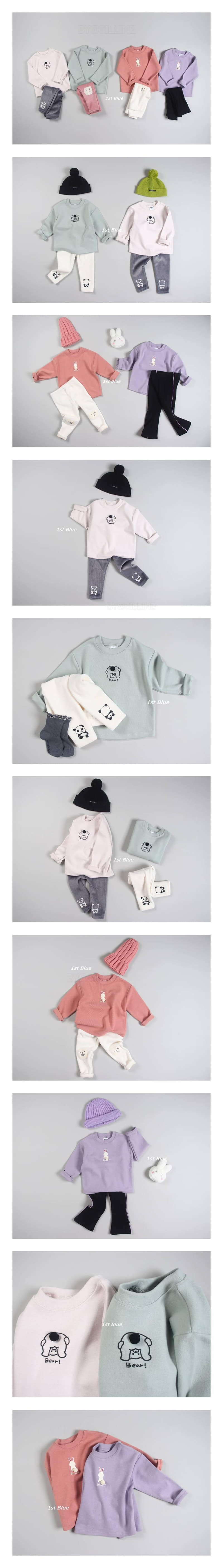 1ST BLUE - Korean Children Fashion - #Kfashion4kids - Animal Span Tee