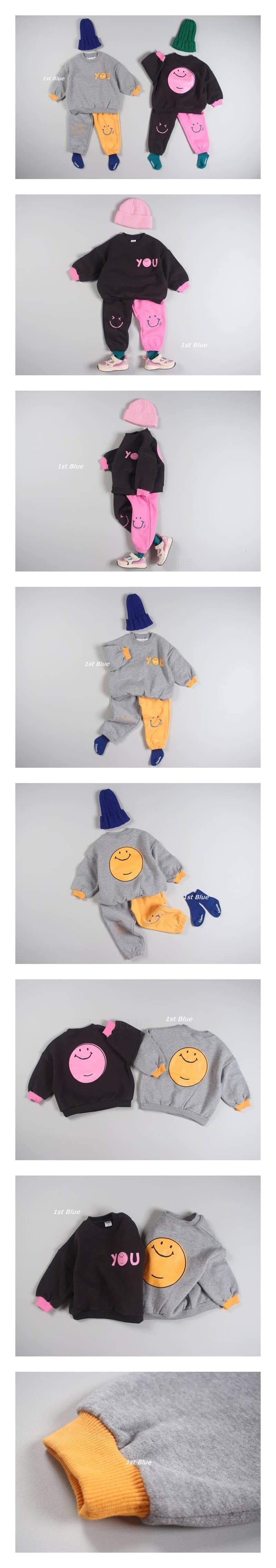1ST BLUE - Korean Children Fashion - #Kfashion4kids - Happy Smile Tee