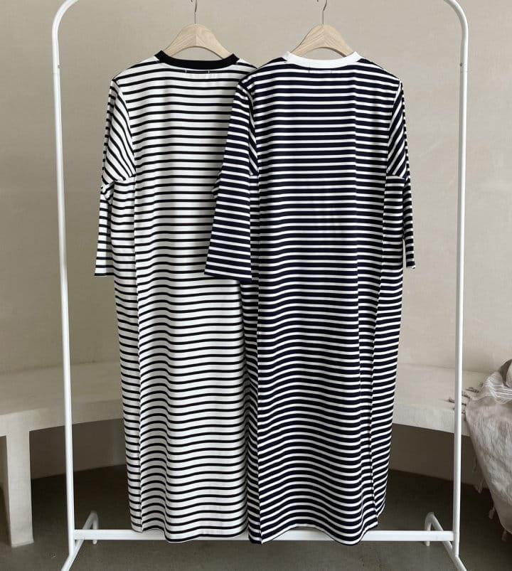 AFTER GLOW - Korean Children Fashion - #Kfashion4kids - Stripes Pintuck One-piece - 12