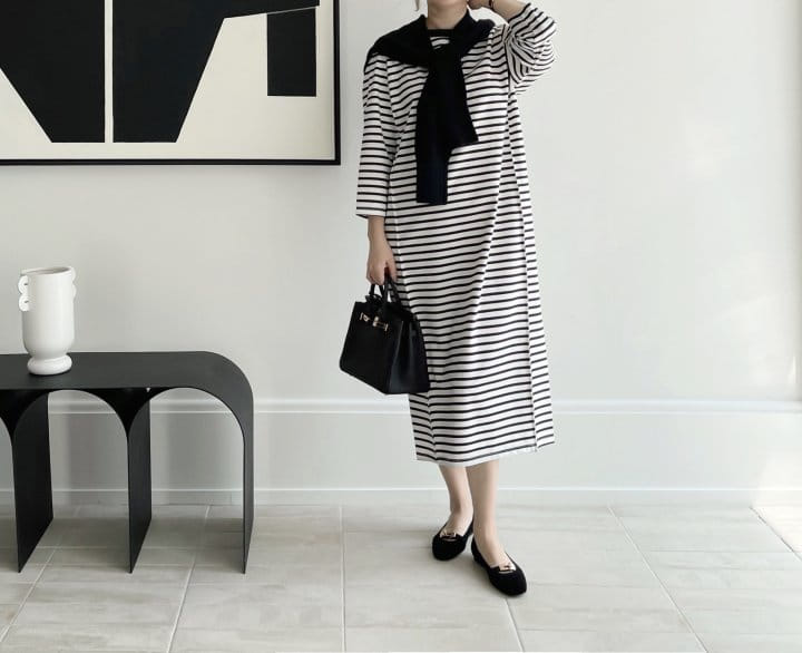 AFTER GLOW - Korean Children Fashion - #Kfashion4kids - Stripes Pintuck One-piece - 2