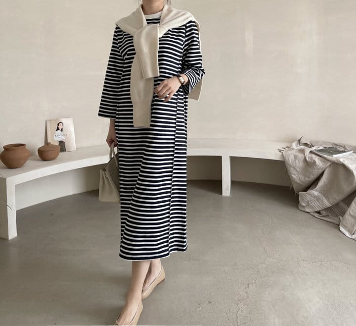AFTER GLOW - Korean Children Fashion - #Kfashion4kids - Stripes Pintuck One-piece - 7