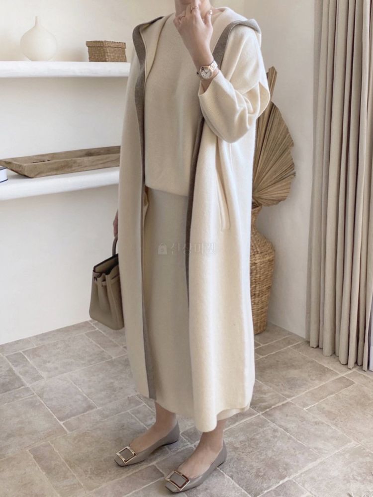 AFTER GLOW - Korean Children Fashion - #Kfashion4kids - Hoody Long Knit Vest - 2