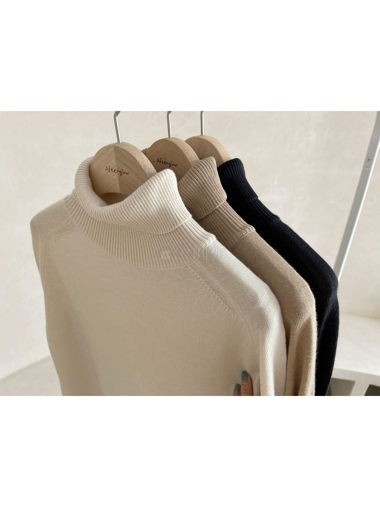 AFTER GLOW - Korean Children Fashion - #Kfashion4kids - The Row Wool Turtleneck Knit