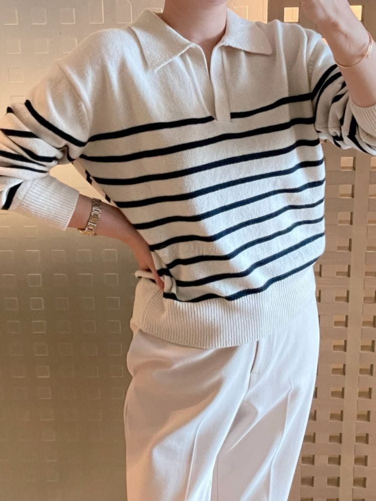 AFTER GLOW - Korean Children Fashion - #Kfashion4kids - Shelly Stripes Knit