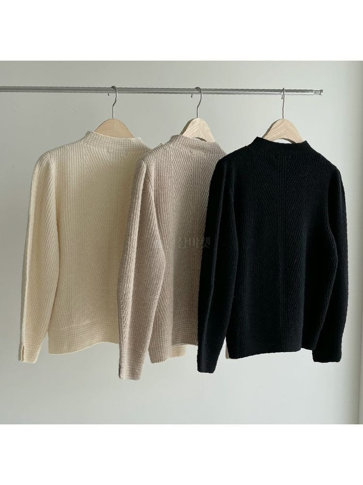 AFTER GLOW - Korean Children Fashion - #Kfashion4kids - Holgament Mock Neck Knit