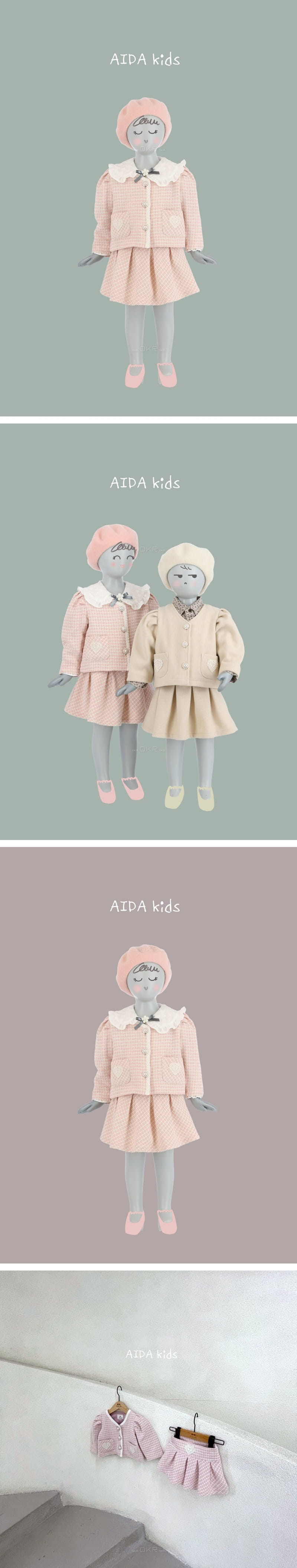 AIDA - Korean Children Fashion - #Kfashion4kids - Tweed One-piece