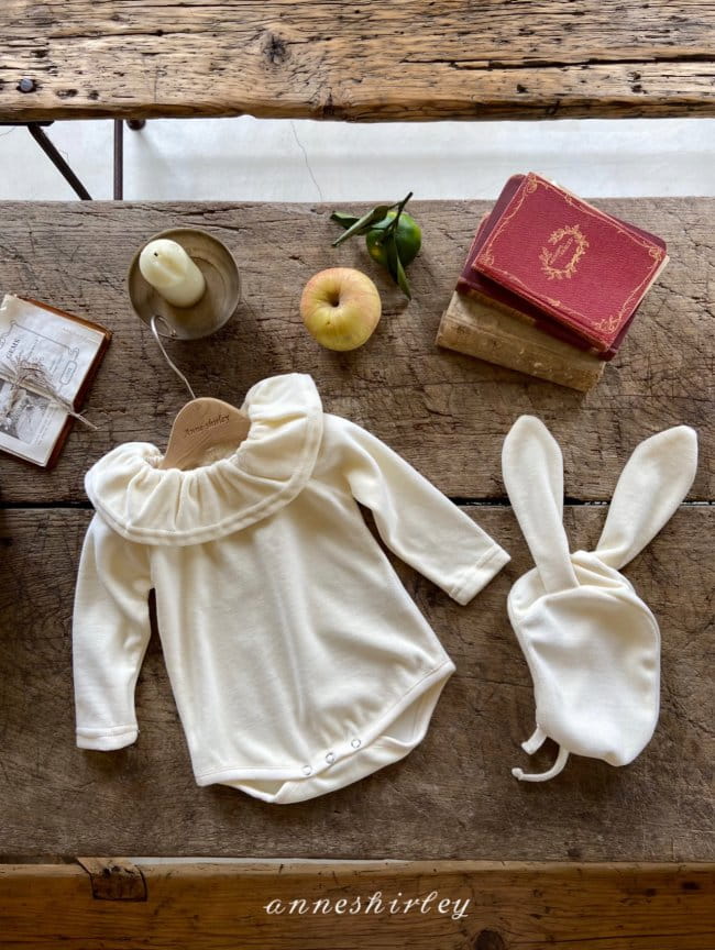 ANNE SHIRLEY - Korean Children Fashion - #Kfashion4kids - Creamy Velvet Rabbit Bodysuit with Bonnet - 2
