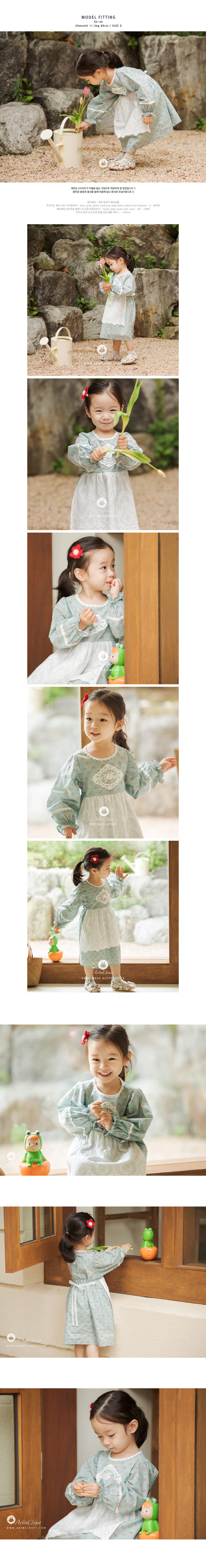 ARIM CLOSET - Korean Children Fashion - #Kfashion4kids - Ribbon Point Apron One-piece - 3