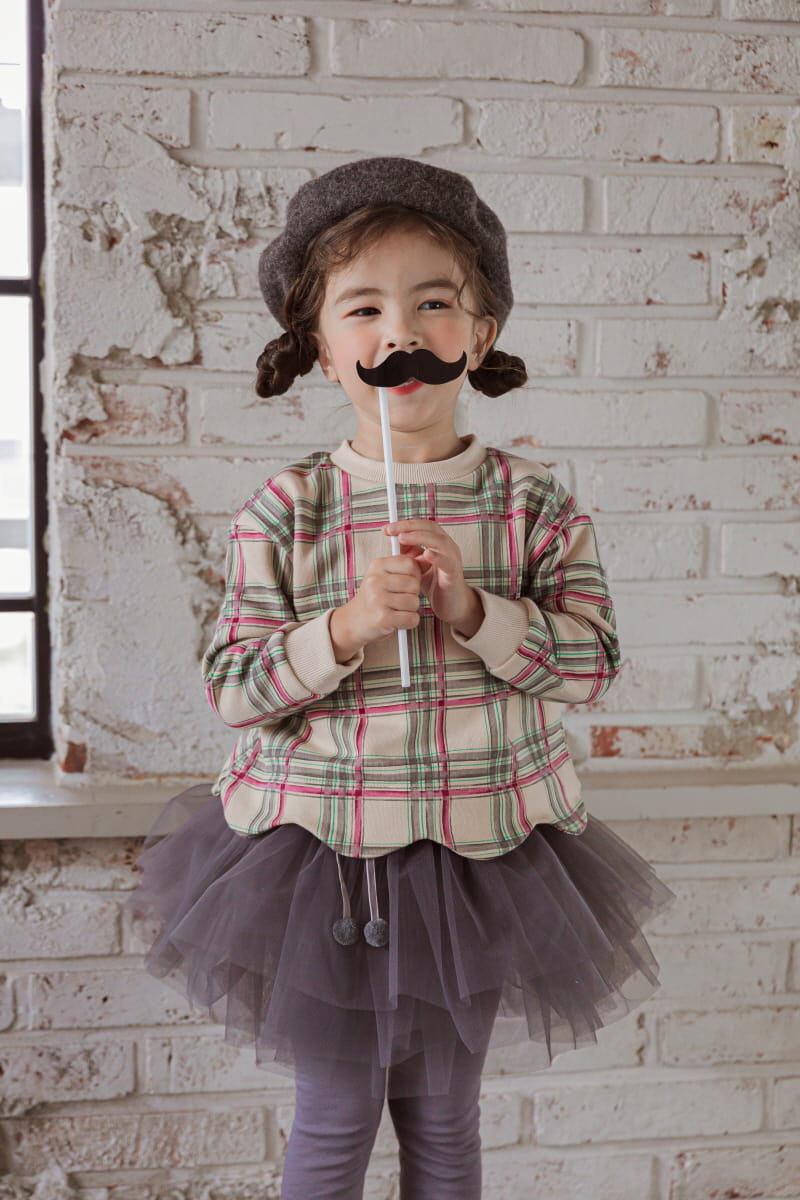 BABY DOLL - Korean Children Fashion - #Kfashion4kids - Check Wave Tee - 6