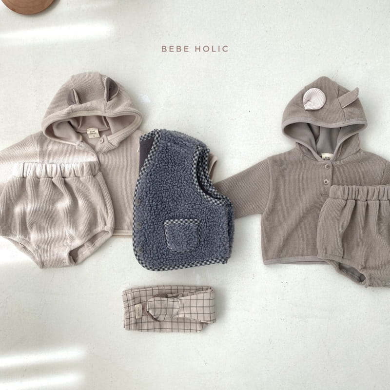 BEBE HOLIC - Korean Children Fashion - #Kfashion4kids - Luna Bear Hoody Top Bottom Set - 11