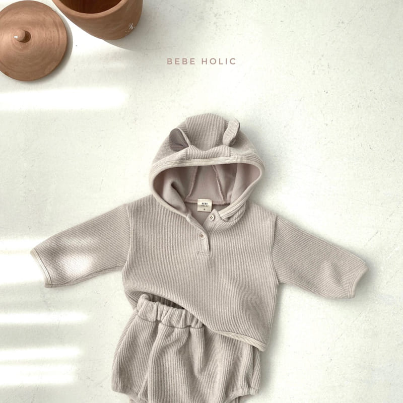 BEBE HOLIC - Korean Children Fashion - #Kfashion4kids - Luna Bear Hoody Top Bottom Set - 3