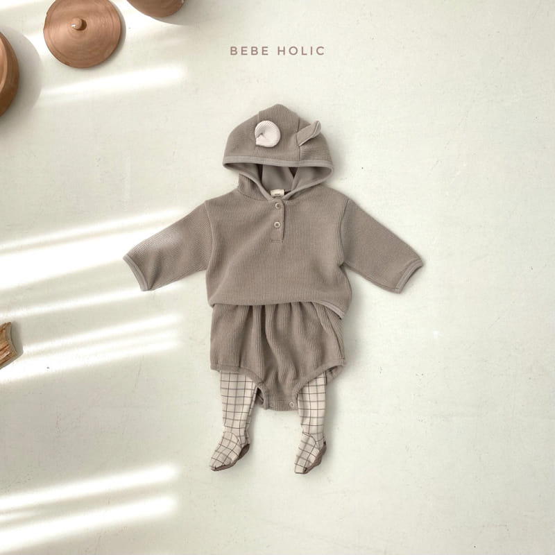 BEBE HOLIC - Korean Children Fashion - #Kfashion4kids - Luna Bear Hoody Top Bottom Set - 4