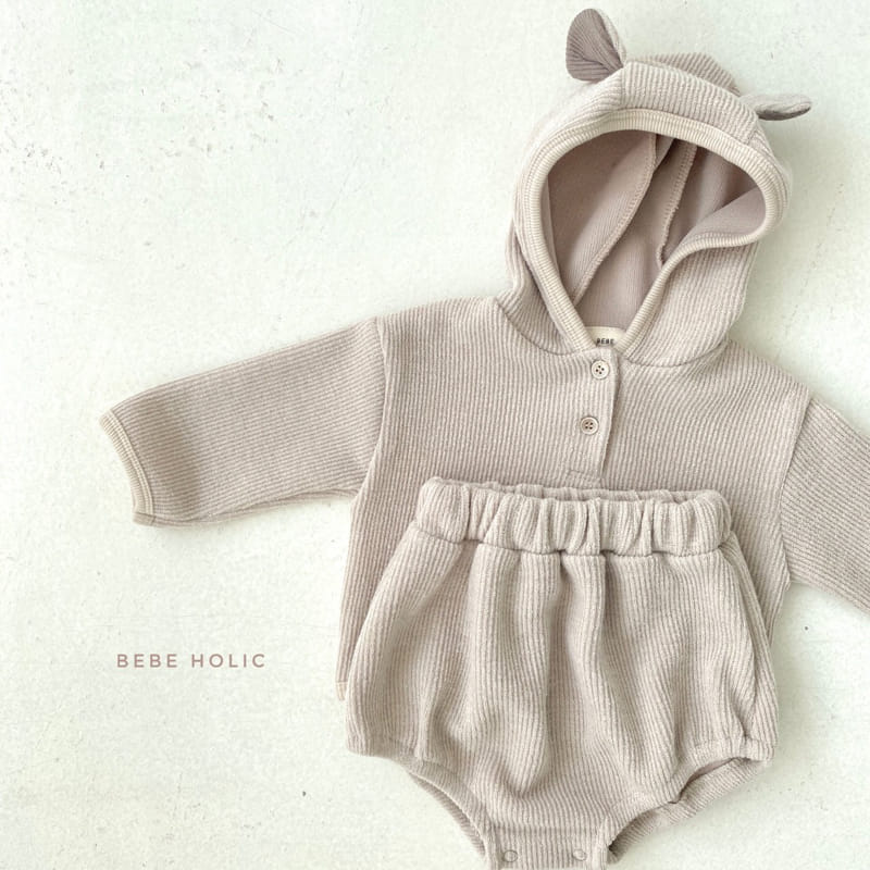 BEBE HOLIC - Korean Children Fashion - #Kfashion4kids - Luna Bear Hoody Top Bottom Set - 8