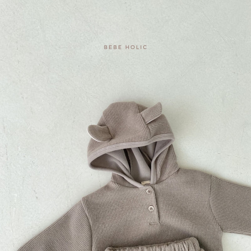 BEBE HOLIC - Korean Children Fashion - #Kfashion4kids - Luna Bear Hoody Top Bottom Set - 9