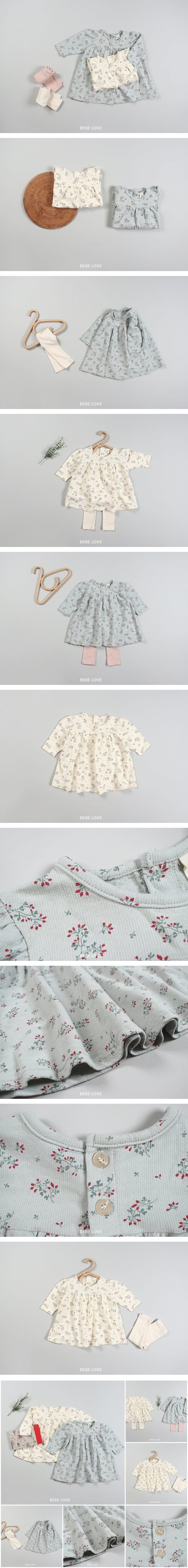 BEBE LOVE - Korean Children Fashion - #Kfashion4kids - Flower One-piece with Leggings
