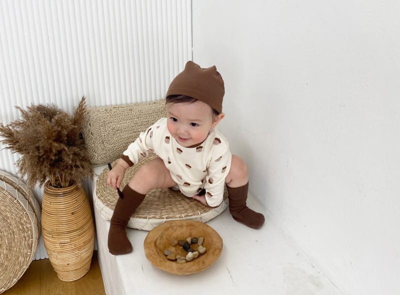 BEBE NINE - Korean Children Fashion - #Kfashion4kids - Acorn Romper with Beanie - 5