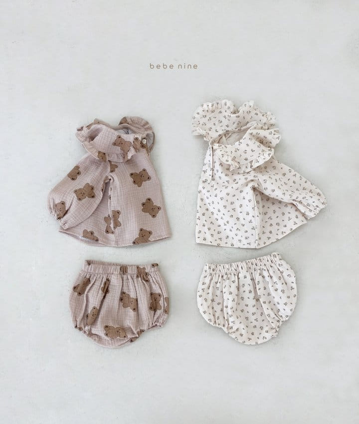 BEBE NINE - Korean Children Fashion - #Kfashion4kids - Beeb Frill Top Bloomer Set  - 11