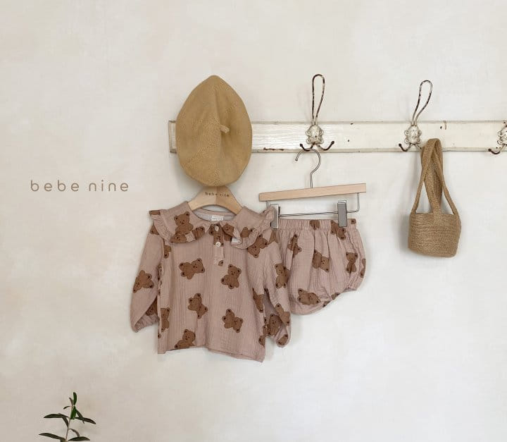 BEBE NINE - Korean Children Fashion - #Kfashion4kids - Beeb Frill Top Bloomer Set  - 4