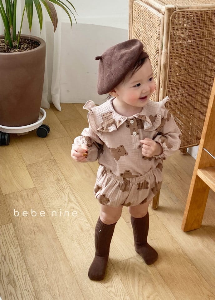 BEBE NINE - Korean Children Fashion - #Kfashion4kids - Beeb Frill Top Bloomer Set  - 5