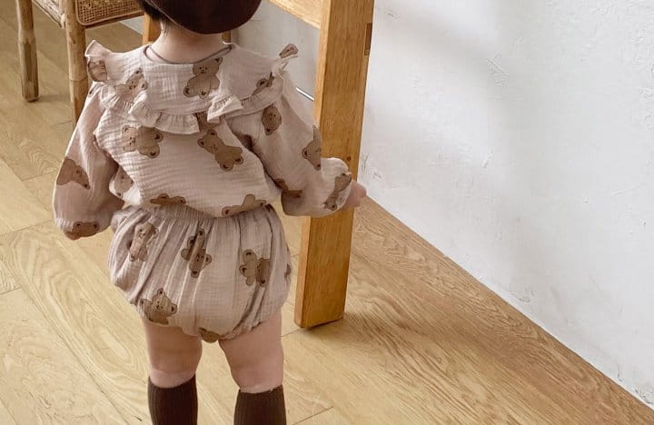 BEBE NINE - Korean Children Fashion - #Kfashion4kids - Beeb Frill Top Bloomer Set  - 7