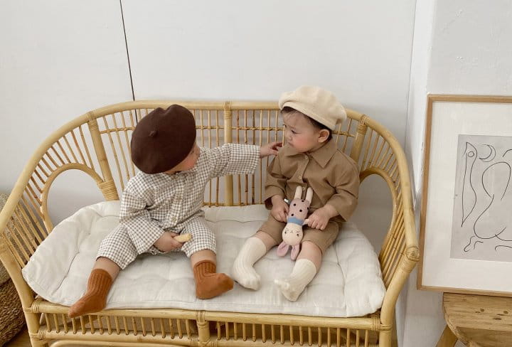 BEBE NINE - Korean Children Fashion - #Kfashion4kids - Bebe Baba Collar Check Bodysuit - 8