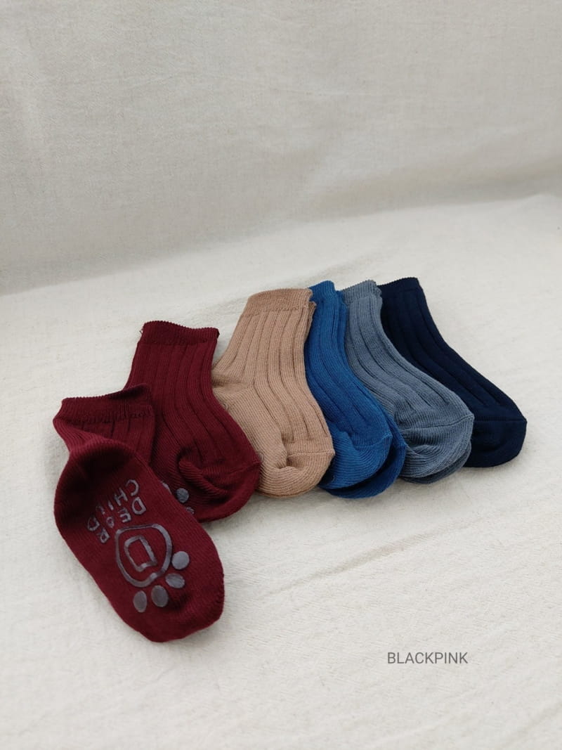 BLACK PINK - Korean Children Fashion - #Kfashion4kids - Vintage Socks [set of 5]