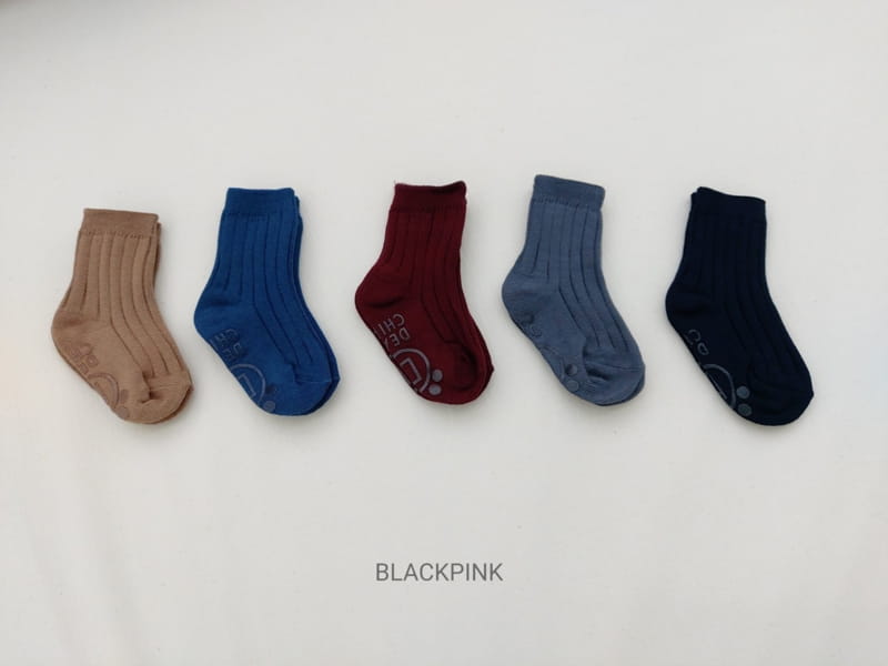BLACK PINK - Korean Children Fashion - #Kfashion4kids - Vintage Socks [set of 5] - 7